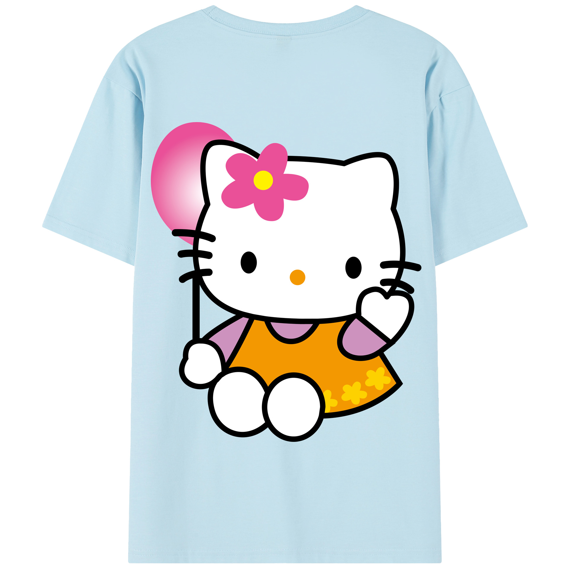 （画像用） Hello Kitty ハローキティ 綿100％半袖Tシャツ（背面プリント）